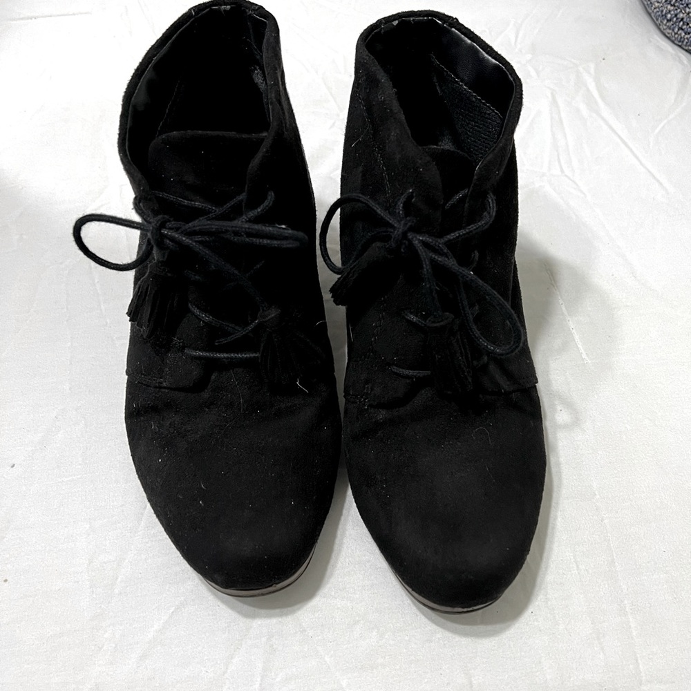 Wedge ankle boots.  Suede size 10